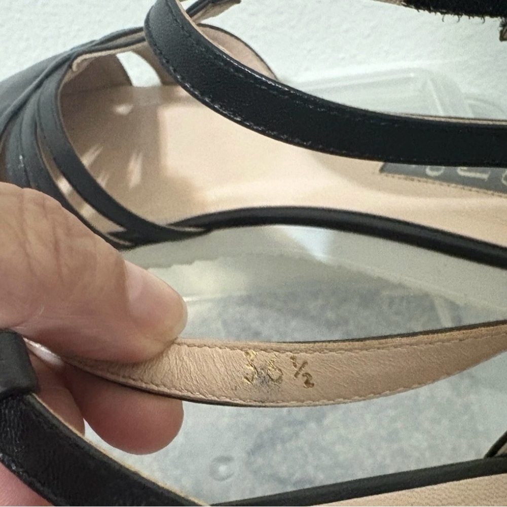Sarah Jessica Parker SJP Meteor T Strap Flats Black Leather Size 36.5 - Picture 6 of 6